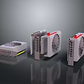 Three White Computer Coolers With Fans And Heat Sink Design For PC Builds