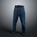 Blue Classic Straight Leg Denim Jeans With Pockets For Casual Wear