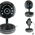 Multiple Angles View Projection Webcam With LED Lights And Adjustable Stand For Home Security Surveillance