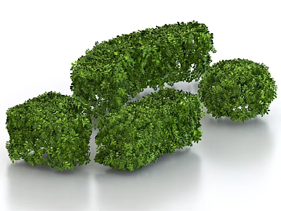 Lush Green Geometric Shaped Shrubs For Garden Decoration And Landscaping Projects 3d model