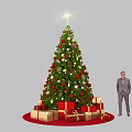 Festive Christmas Tree Photo Spot With Decorations And Gift Boxes For Holiday