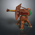 Turret Turntable Railgun Sci-fi Tower Defense Game Tower Defense Sci-fi Turret Game Turret Game Battery 3d model