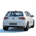 White Volkswagen Golf Hatchback With Sporty Design And Black Alloy Wheels