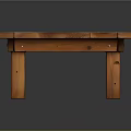 Natural Wooden Square Table Design With Plank Top And Sturdy Legs