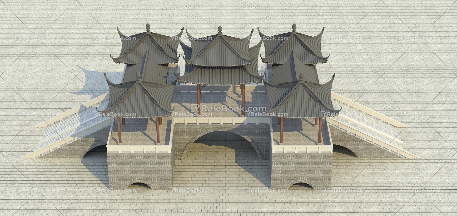 Ancient Architecture Chinese New Chinese Style Langzi Pavilion Pavilion Pavilion Ancient Architecture Group Homestay Effect Diagram Courtyard Landscape 3d model