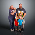 Warm Happy Family Group Portrait With Parents And Children Smiling Together