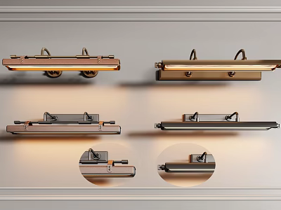 Modern Wall Light Combinations With Metal Finish In Gold And Silver For Home Decor 3d model