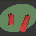 Sturdy Two Classic Red Mailboxes With MAIL Lettering On Green Base