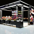 Modern Fashion Store Interior With Cosmetics Display And Glass Counters