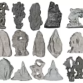 Natural Stone and Wood Decorative Sculptures with Various Artistic Shapes