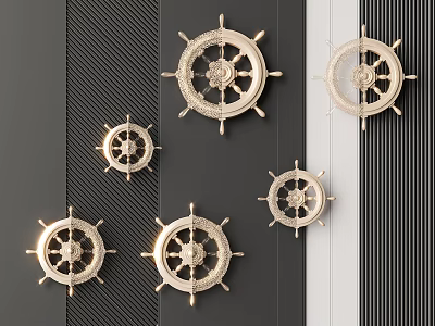 Inflatable Steering Wheel Decorations in Gold Silver with Various Sizes for Home Party Decor 3d model