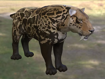 Realistic Prehistoric Reptile With Spotted Skin Sharp Teeth And Standing Posture In Natural Outdoor Environment 3d model