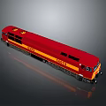 Southern Red Train Model With Yellow Stripes And 10071 Number Design 3d model