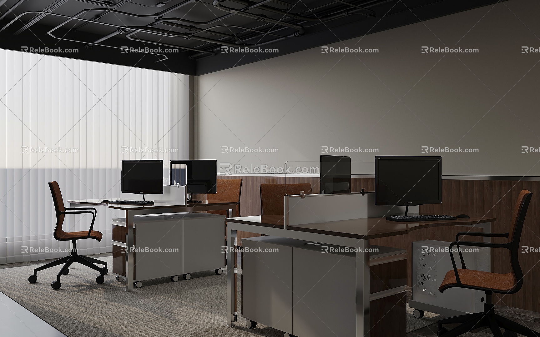 modern public office area office 3d model