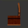 Red Leather Chair With Wooden Frame And Ornate Carvings Diamond Pattern Backrest