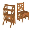 Wooden Leisure Chair With Unique Backrest Design And Sturdy Wooden Structure