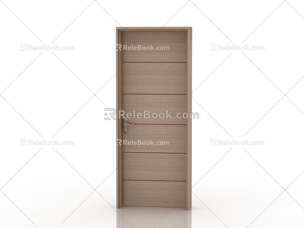 Modern solid wood door interior door door 3d model