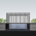 Modern gatehouse Arc-shaped entrance gatehouse 3d model