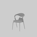 Modern White Dining Chair With Leather Seat And Sleek Metal Legs