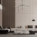 Modern Loft Living Room Interior With Fireplace And TV Feature Wall