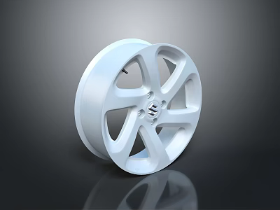 High Quality Car Tire Featuring White Alloy Wheel Rim And Stylish Spoke Design 3d model