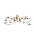 Elegant Formal Dining Tableware Set With Plates Wine Glasses Cutlery Decorative Pumpkins Dried Plants And Candles