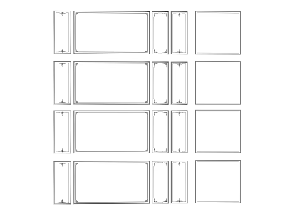 Geometric Line Formed Rectangular Frames With Various Sizes Arranged In Rows 3d model