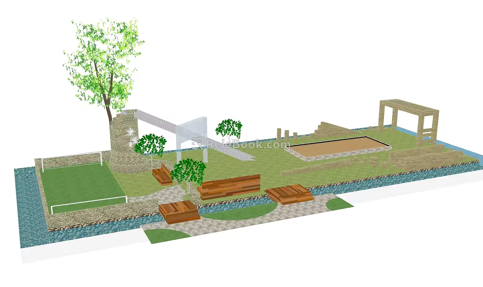 Modern obstacle sketch 3d model