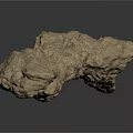 Natural Wood And Stone 3D Rendering With Rough Surface Irregular Shape Design