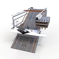 Space Launch Platform Featuring Rocket Launch Tower And Track Structure