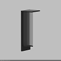 Modern Minimalist Wall Sconce With Black Metal Frame And Striped Glass Shade For Soft Lighting