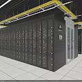 Modern Data Center Interior Featuring Server Racks And Technical Equipment Rows