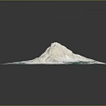 3D Terrain Model With White Mountain Peak And Turquoise Green Textured Surroundings