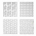 Geometric Decorative Partition Designs With Gold Patterns On White Background 3d model