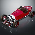 Vintage Red Race Car With Number 8 Leather Seat And Classic Wheels