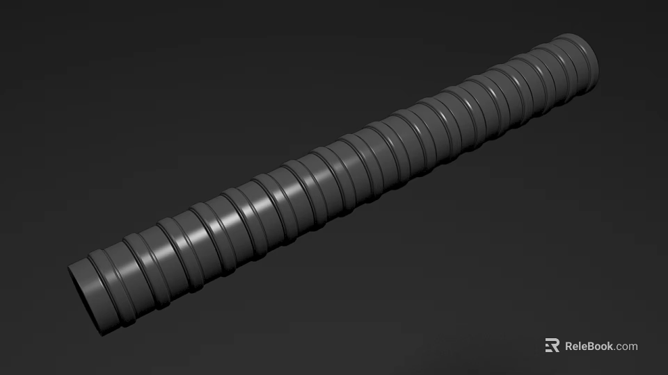 Cylindrical Sculpture Carving with Spiral Stripes Design on Black Background 3d model 