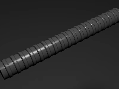 Cylindrical Sculpture Carving with Spiral Stripes Design on Black Background 3d model