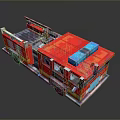 Red Fire Truck With Extendable Ladder And Water Tank 3D Rendering For Emergency Use