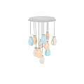 Modern Teardrop Shaped Pendant Lights With Blue And Copper Metallic Finish