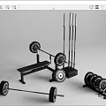 Complete Sports Equipment Set Including Weight Bench Barbell Plates And Bars