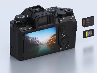 Professional Digital Camera With Landscape Display Screen And Memory Card For Photography Enthusiasts 3d model