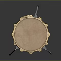 High Quality Black Percussion Drum with Golden Rim and Metal Stand Musical Instrument for Performance