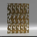 Intricate Gold Geometric Pattern Decorative Screen for Modern Home Interior Design 3d model