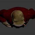 Detailed Anthropomorphic Toad Game Movie Character Wearing Red Coat and Gold Tie