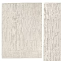 Beige Square Rug With Textured Geometric Patterns For Modern Living Room Decor