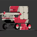 Pink And White Block Stacked Electric Toy Vehicle With Wheels On Circular Base