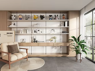 Bookshelf Minimalist Bookshelf Storage Rack 3d model