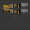 Heavy Duty Multiple Barrel Weapon with Yellow Control Unit and Silver Barrels Mechanical Design