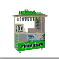 Bohai Wharf Seafood Vending Cart With Green Design Promotional Posters And Shelves