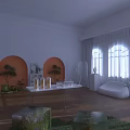 Modern Luxury Living Room Interior With Elegant Sofa Coffee Table And Decorative Plants